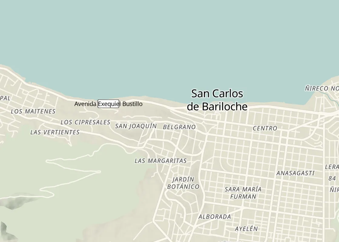 Map of Bariloche with its places to stay