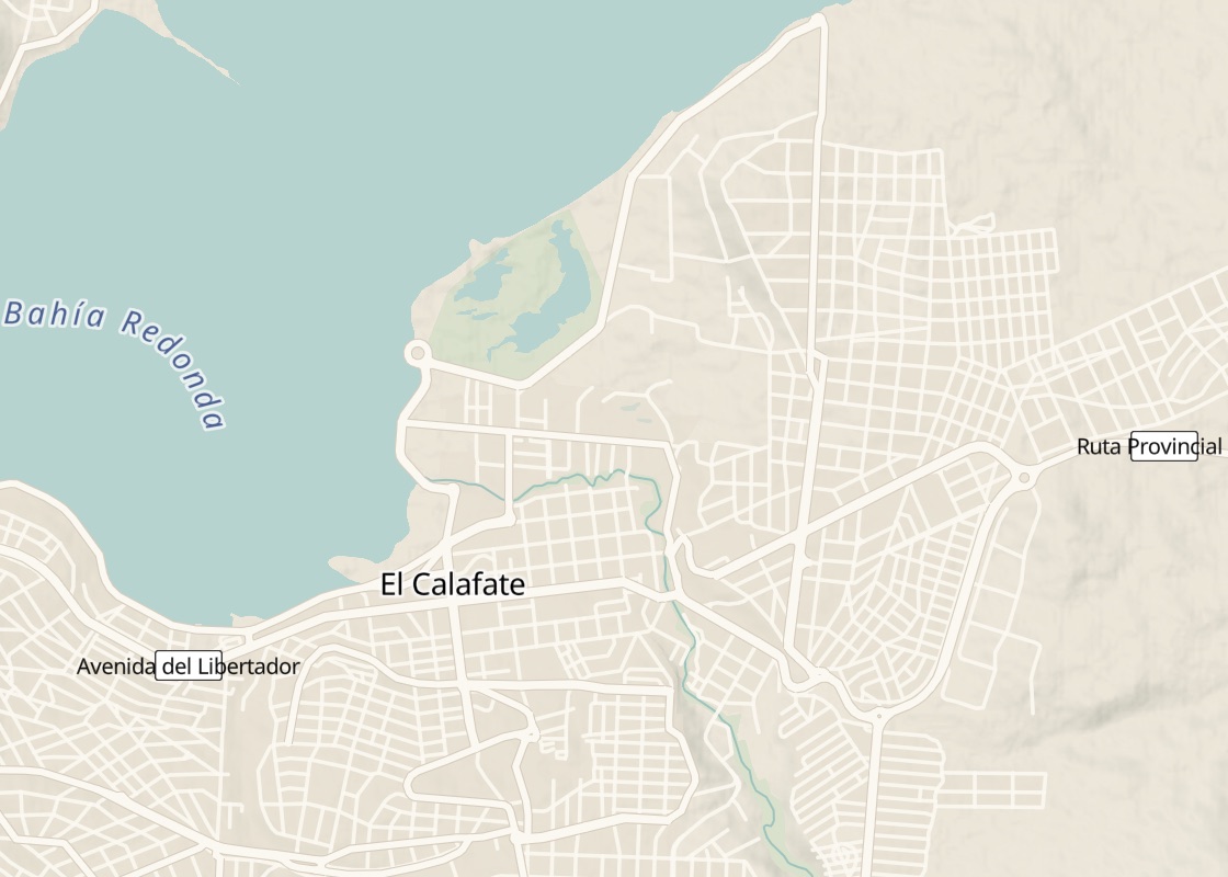 Mapa de El Calafate junto al lago Argentino