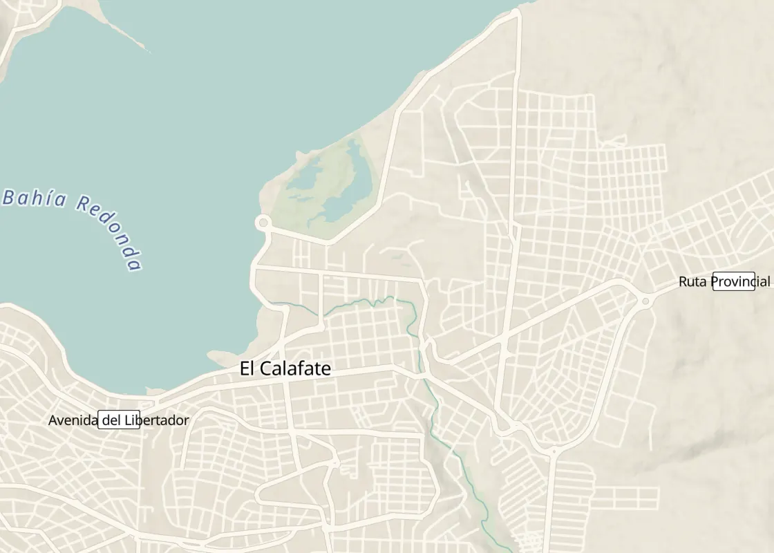 Map of El Calafate with its places to stay