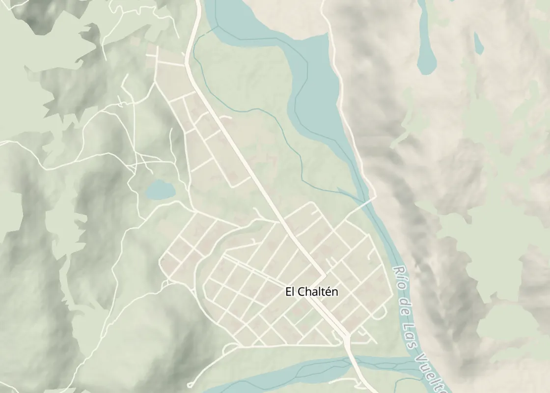 Map of El Chaltén with its places to stay