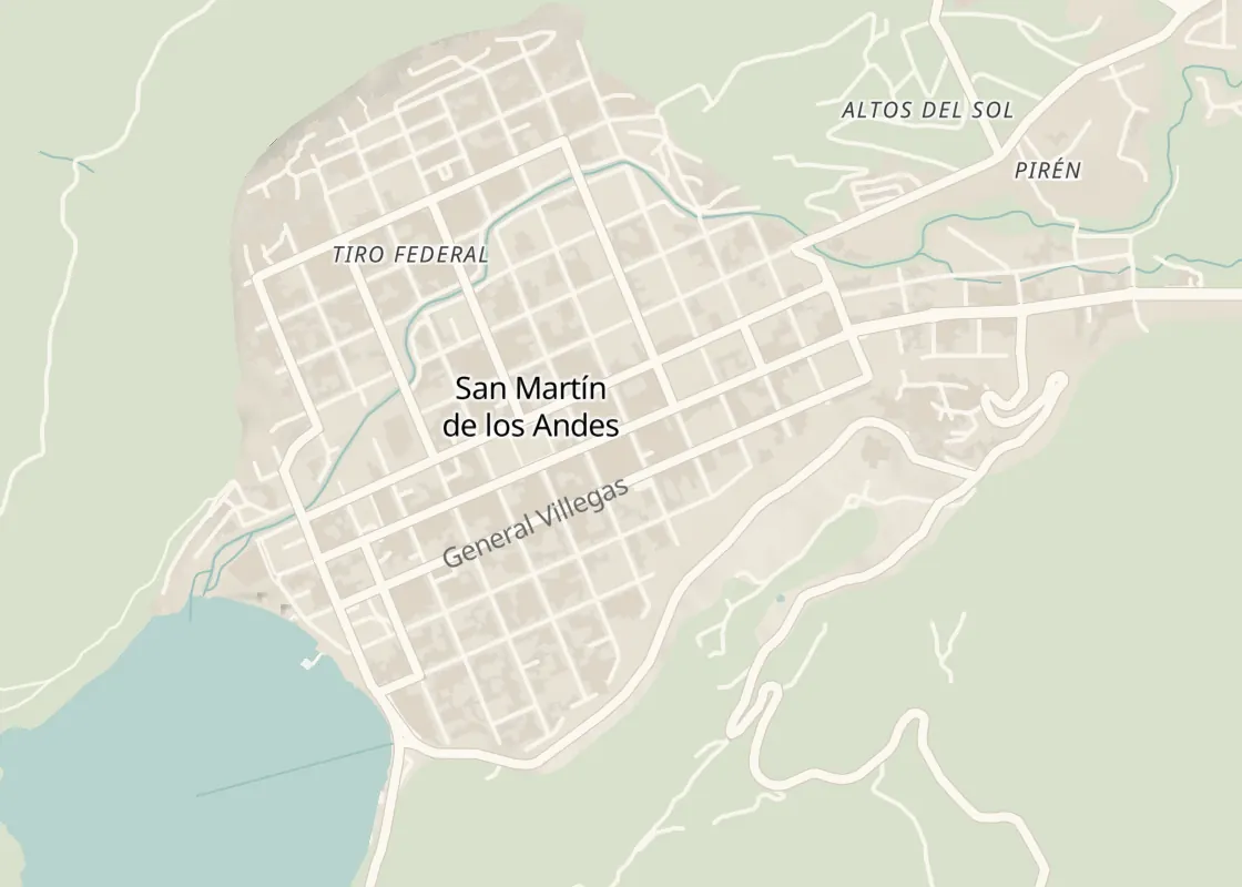 Map of San Martín de los Andes with its places to stay